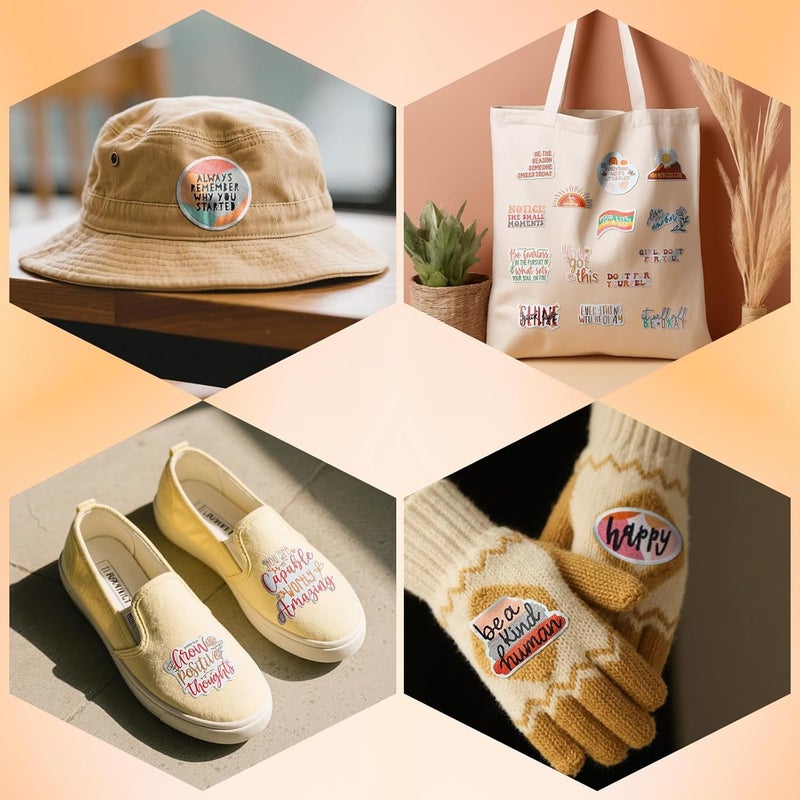 RF-patch 50 Pcs Boho Iron on Patches for Girl, Embroidered Positive Affirmations Iron on/Sew on Patches for Clothes, Hats, Jeans, Dress, Backpacks - Image 4